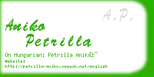 aniko petrilla business card